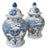Mid-Century Chinese Export Blue and White Ceramic Pottery Ginger Jars - Pair For Sale