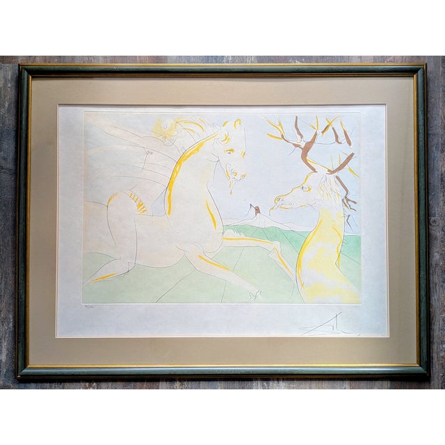 Salvador Dali, Horse Who Wanted to Take Revenge on the Deer, 1974, Drypoint Etching and Stencil, Framed For Sale - Image 14 of 14