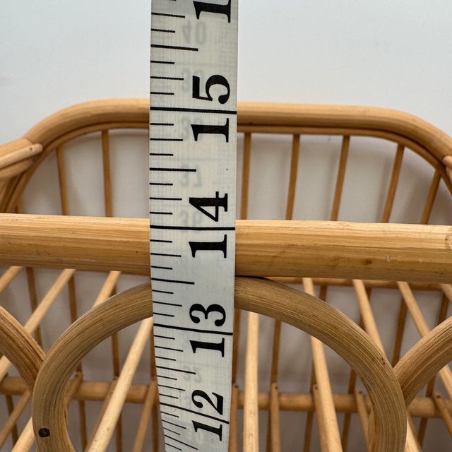 Mid 20th Century Boho Chic Texture Lombok Rattan Wine Rack Natural Hand-Woven 12 Bottle Holder For Sale - Image 6 of 10