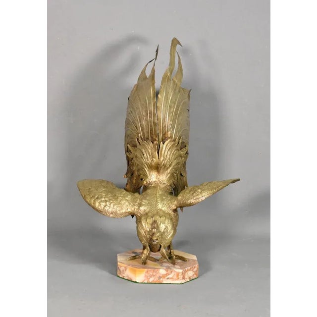 Large French Cockerel Rooster in Brass, 1950s For Sale - Image 10 of 12