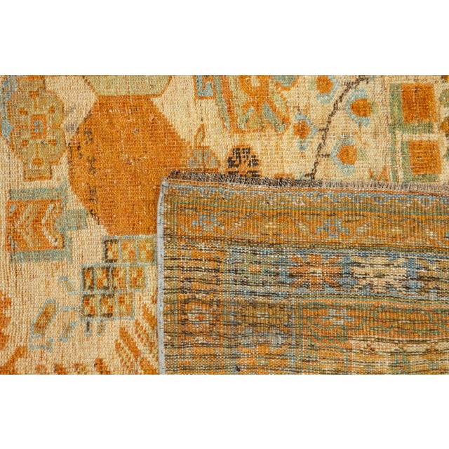Antique Persian Afshar Handmade Tan & Orange Wool Rug With Allover Design For Sale - Image 9 of 9