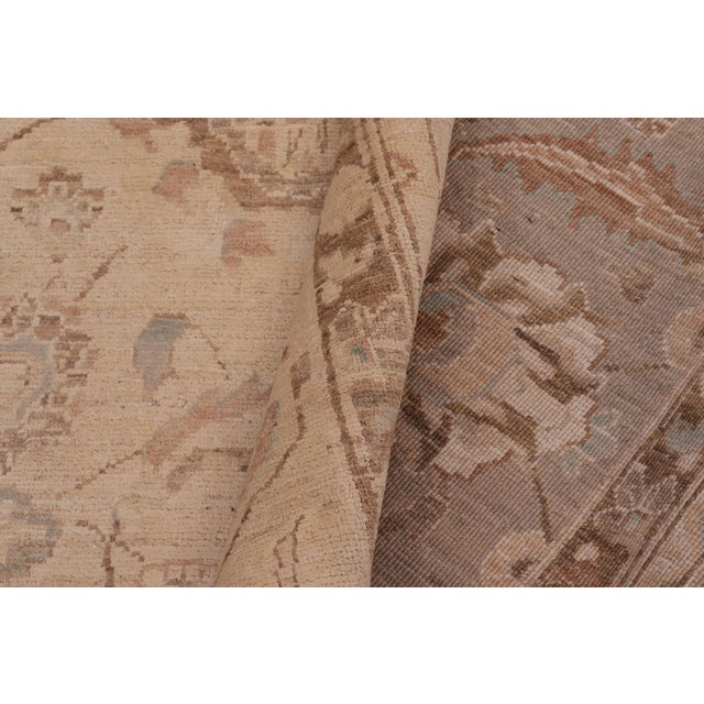 Tan Bohemien Ziegler Beige Tan Hand-Knotted Wool Rug - 9'3'' X 11'6'' For Sale - Image 8 of 8