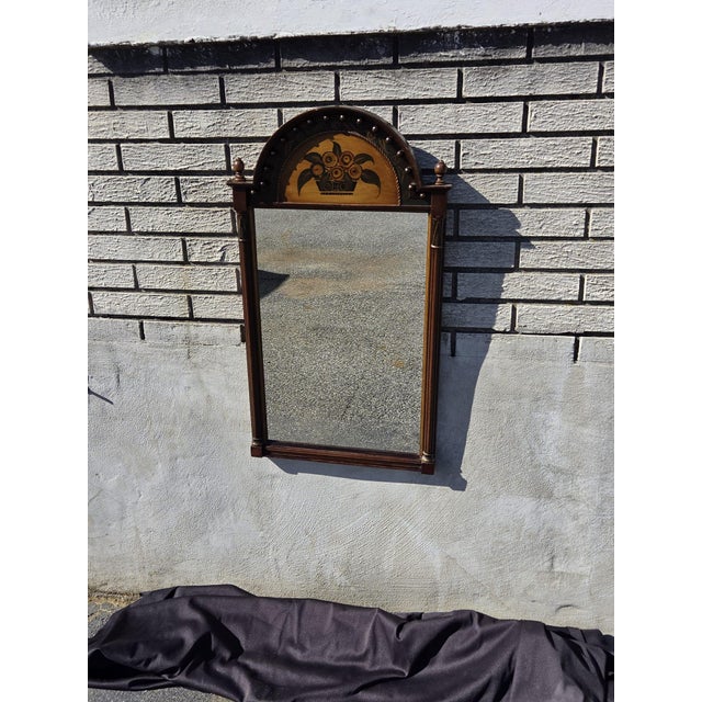 Wood 1920 English Regency, Hand Painted Beautiful Hallway/ Living Room Mirror. For Sale - Image 7 of 17