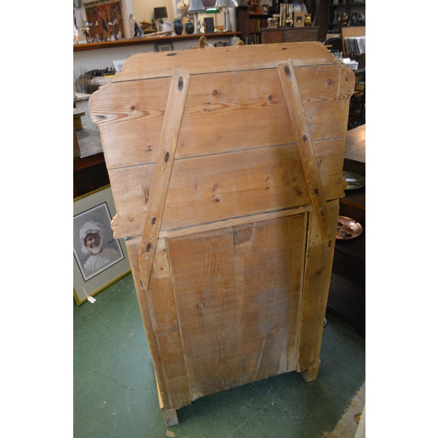 Vintage Rustic Scrubbed Pine Washstand Cupboard W/ Grey & White Marble Top For Sale - Image 14 of 18