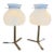 1950s Italian Murano Glass Table Lamps With Brass Base - a Pair For Sale