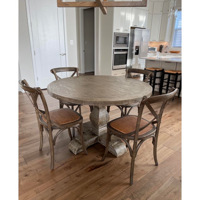 Arhaus Kensington Round Dining Table and Cadence Dining Chairs Set of