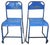 Set of Industrial Blue Iron Chairs, 1950s For Sale