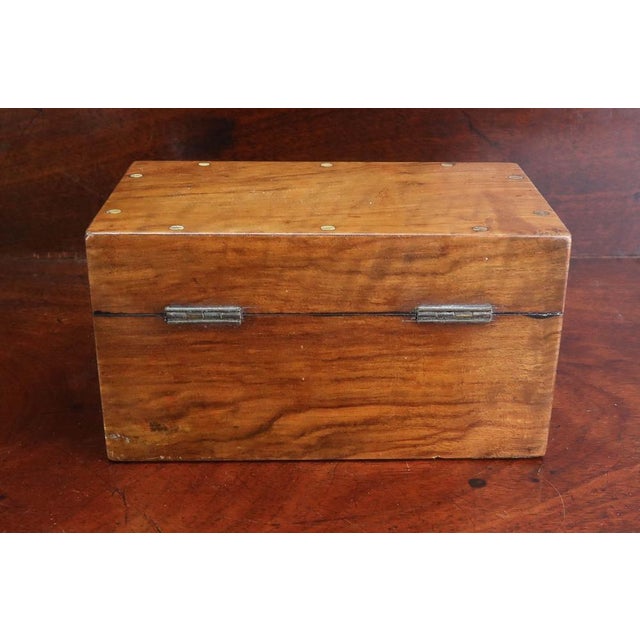 Late 19th Century Small Antique Walnut Box with Marbleized Paper Interior, England, 1870s For Sale - Image 5 of 10