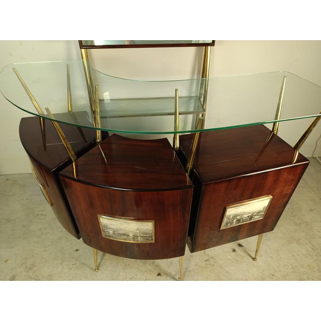 Beige Mobile Bar in the style of Gio Ponti, 1950s, Set of 2 For Sale - Image 8 of 11