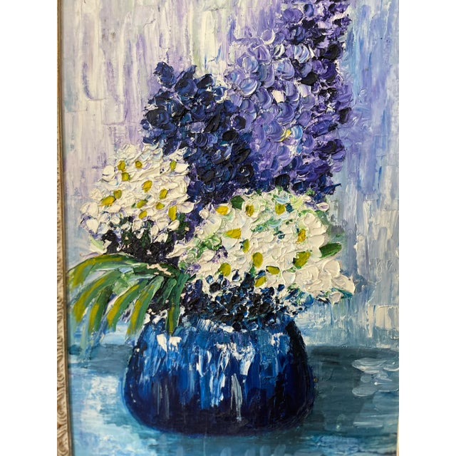 1962 Framed Impasto Floral Oil Painting on Board For Sale In Chicago - Image 6 of 12