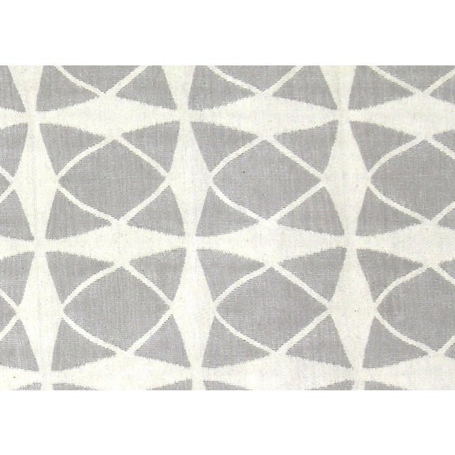 Contemporary Egyptian Kilim. Hand woven in modern designs with wool on cotton foundation in the Fustat region of the Nile...