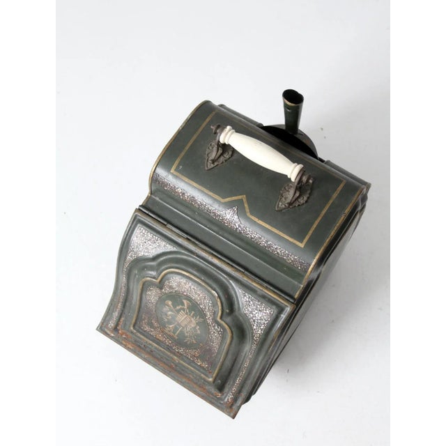 Antique Coal Box With Mother of Pearl Inlay For Sale - Image 4 of 12