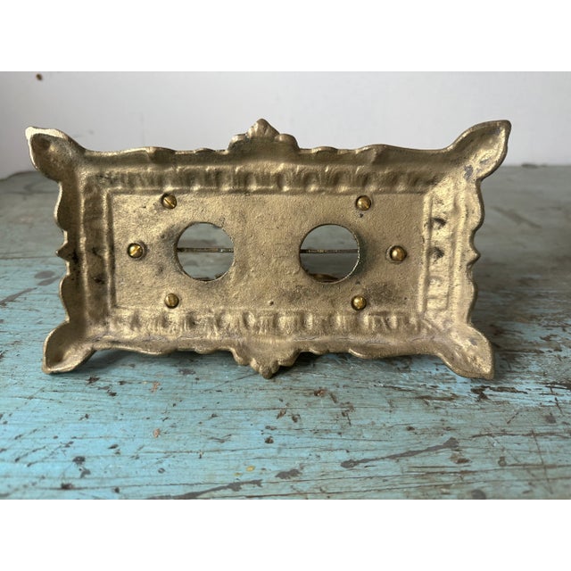 Brass Antique Brass Letter Holder of Stag With Hunting Dogs For Sale - Image 8 of 10