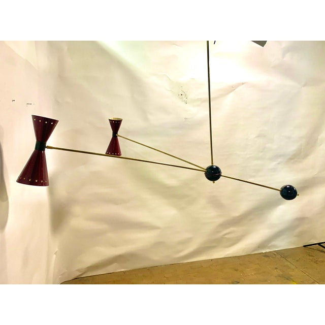 Counterweight Table Lamp - Italy, 1950s Iconic vintage pendant lamp with adjustable counterweight, used in Italian bistros...