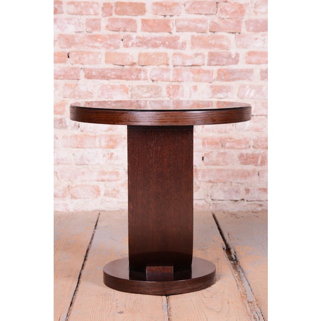 1920s Art Deco Small Table in Oak, Silver Plating, and Glass, France, 1920s For Sale - Image 5 of 13