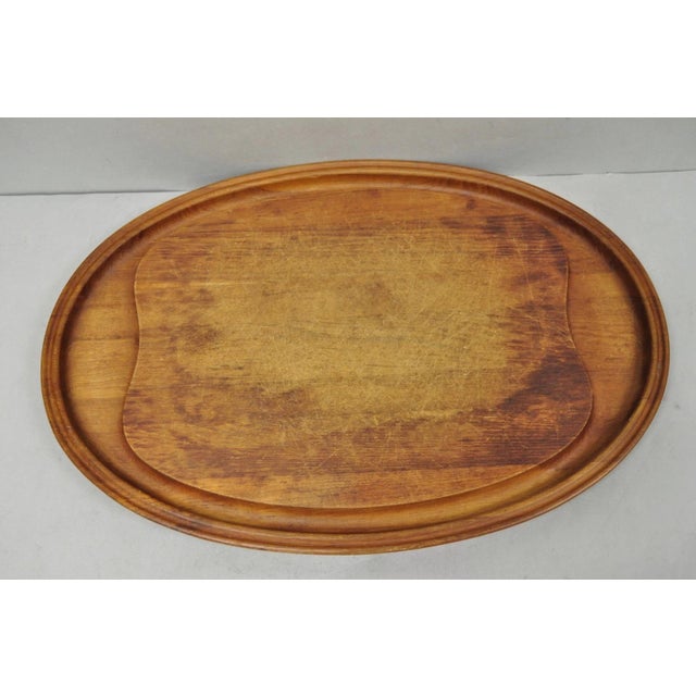 Mid-Century Modern Vintage Mid Century Modern Henning Koppel Georg Jensen Teak Cutting Board Tray For Sale - Image 3 of 16