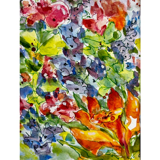 Giclee Print of the Watercolor Painting Ink and Wash “Lillies” For Sale - Image 4 of 9