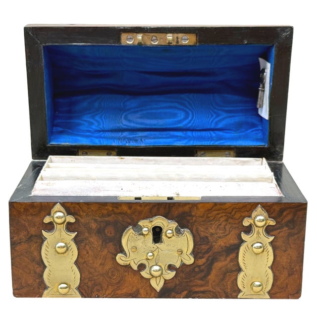 Burr Walnut Stationary Box, 1860s For Sale - Image 10 of 11