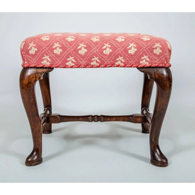 Antique Queen Anne Style Walnut Stool For Sale In Boston - Image 6 of 9