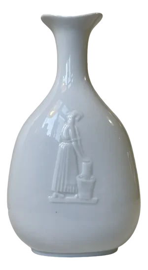 Mid-Century White Porcelain Vase by Gunnar Nylund, 1964