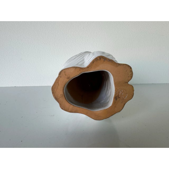 1980s Vintage Italian White Ceramic Glazed Owl Sculpture For Sale - Image 5 of 8