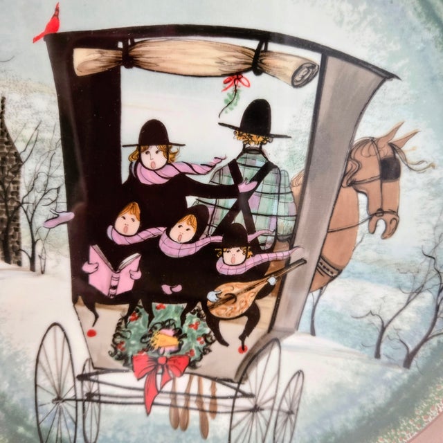 Farmhouse 1980s Noel, Noel by P. Buckley Moss Framed Collectors Plate, Anna Perenna Bavaria For Sale - Image 3 of 11