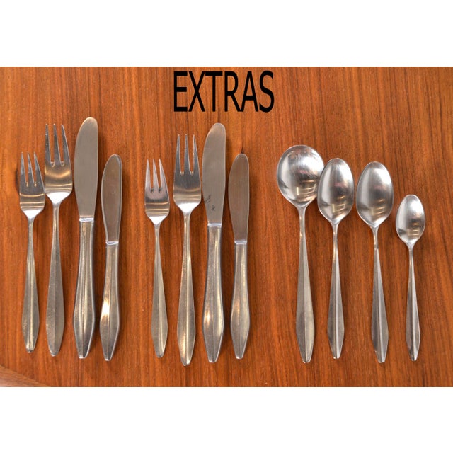 Mid-Century Cased Inka Stainless Steel 6-Setting Cutlery Set by Erik Herlow for Norstaal, Norway, 1956, Set of 54 For Sale - Image 10 of 18