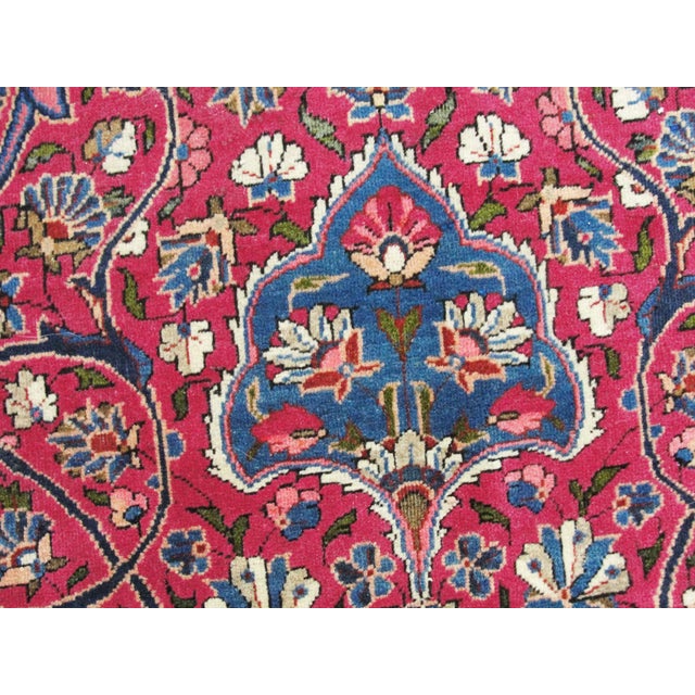 Antique Persian Dabir Kashan, Unusual Color For Sale - Image 9 of 10