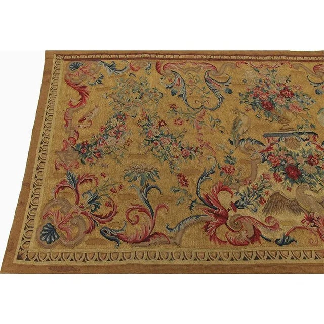 Bronze Birds & Floral Wall Square Tapestry For Sale - Image 8 of 9