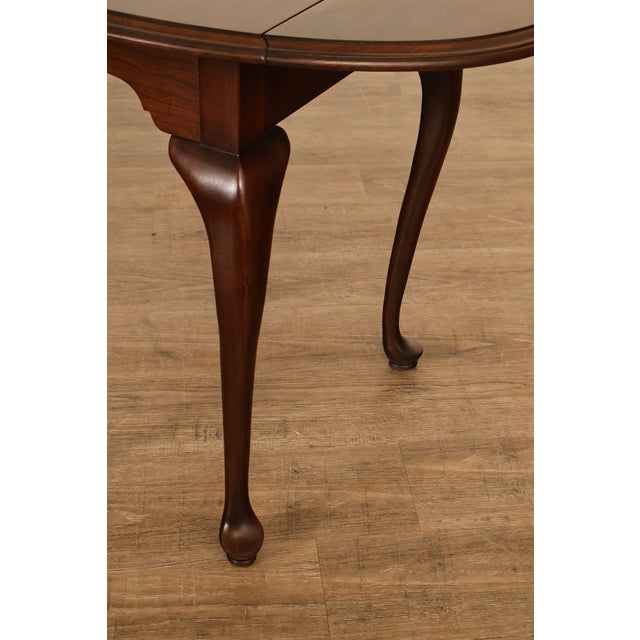Wood Ethan Allen Georgian Court Queen Anne Style Cherry Drop Leaf Side Table For Sale - Image 7 of 18
