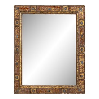 Italian Verre-Eglomise Parclose Giltwood Mirror For Sale