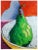 Bold, colorful, still life oil painting of a pear. In lush, vibrant color. SUZANNE WALLACE MEARS During college she...