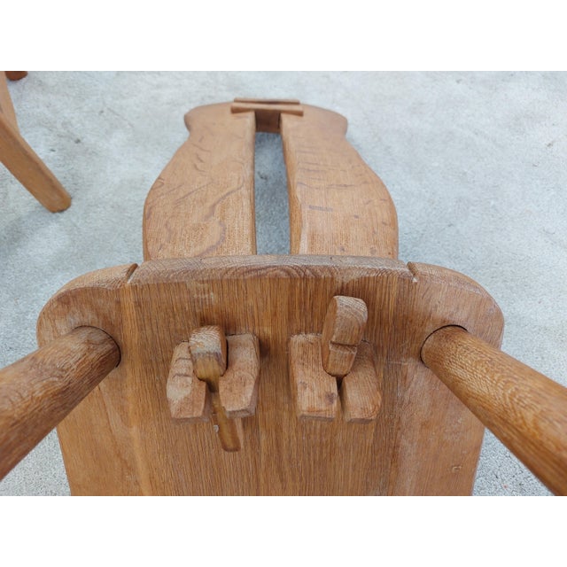 Wood Belgian Brutalist Chairs by De Puydt, 1960s, Set of 4 For Sale - Image 7 of 13