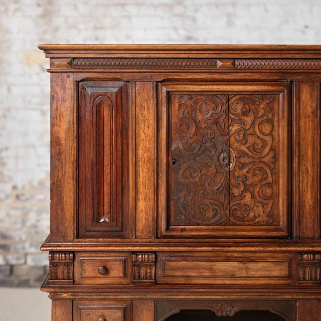 17th Century French Oak & Walnut Cabinet For Sale - Image 9 of 10