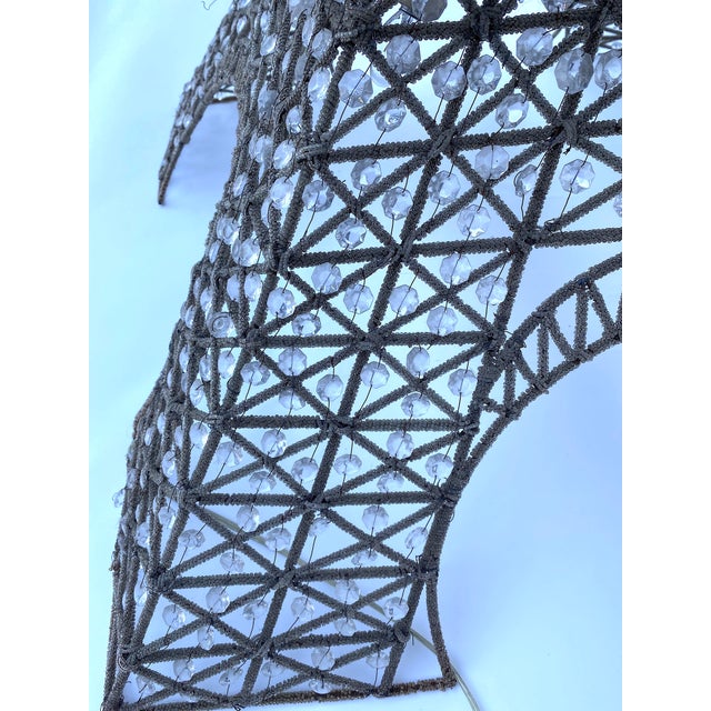 Vintage Mid-Century Large 7 Foot Beaded Glass Floor Lamp in the Form of the Eiffel Tower For Sale - Image 11 of 11