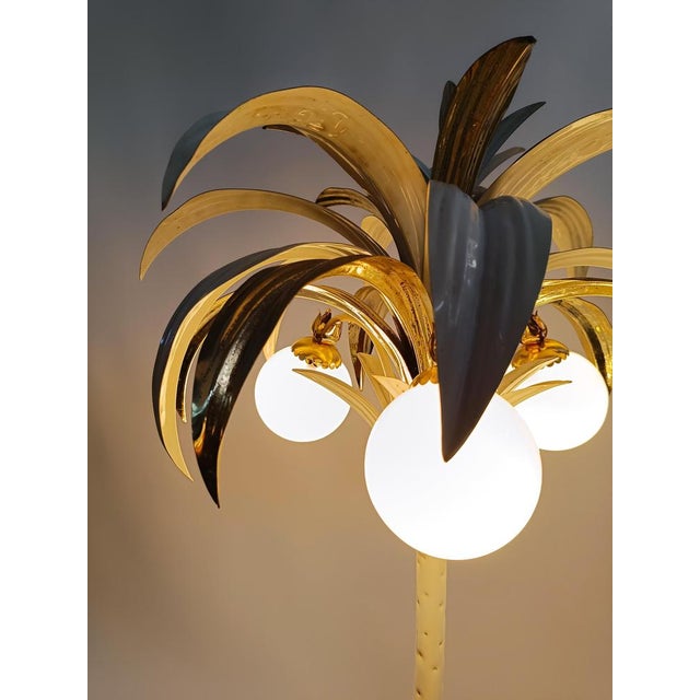 Vintage Gilded Palm Tree Floor Lamp in the style of Hans Kögl, Italy, 1970s For Sale - Image 15 of 18