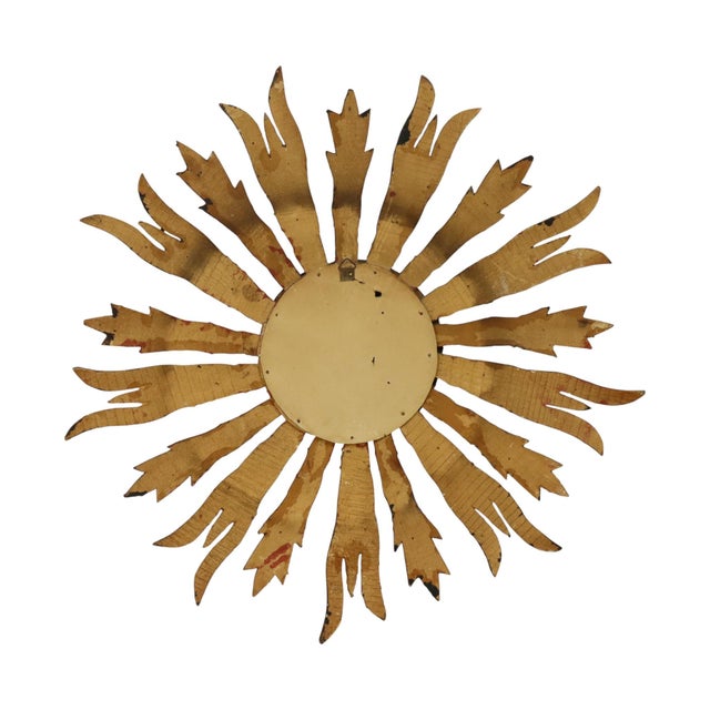 Wooden Sunburst Mirror, 1950s For Sale - Image 6 of 16