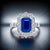 Metal Natural Sapphire Diamond Ring Size 6.5 14k W Gold 3.51 TCW Certified For Sale - Image 7 of 12
