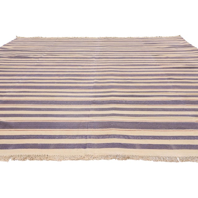 Modern Vintage Afghani Dhurrie Rug, 08'11 X 11'07 For Sale - Image 3 of 10