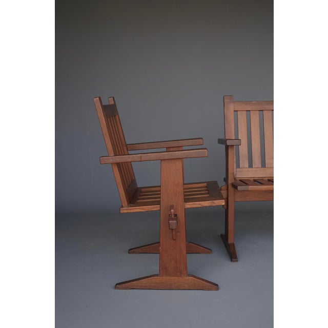 Set of Scandinavian Oregon Pine Armchairs, 1930s For Sale - Image 13 of 17