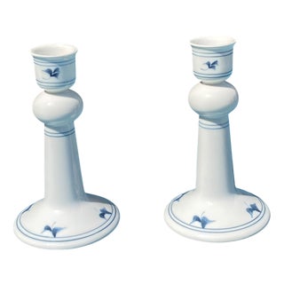Scandinavian Porcelain Candlesticks from Royal Copenhagen, Denmark, 1970s, Set of 2 For Sale