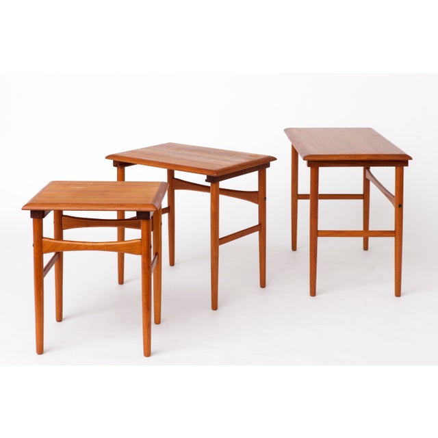 Wood Vintage Danish Teak Nesting Tables, 1970s, Set of 3 For Sale - Image 7 of 10