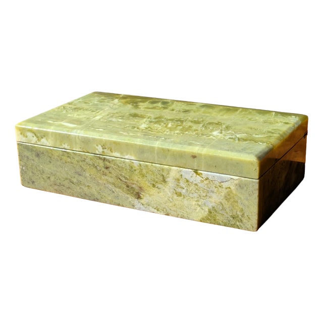 Antique Italian Green Marble Trinket Box from Henry Griffith & Sons, 1890s For Sale