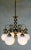 Nice Retro Vintage Chandelier from the Times of Socialism. It has a bronze holder with a nice patina, 6 light elements...