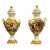 French Hand-Painted Porcelain Lidded Vase With Romantic Artwork, Gold Leaf & Bronze Ormolu (Sold Individually) For Sale