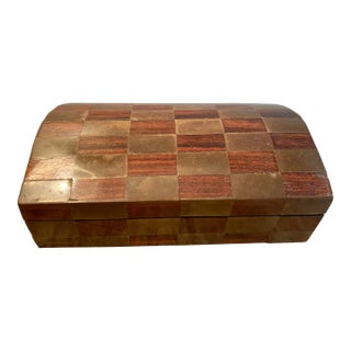 Vintage Mixed Metal and Rosewood Box Made in Italy For Sale