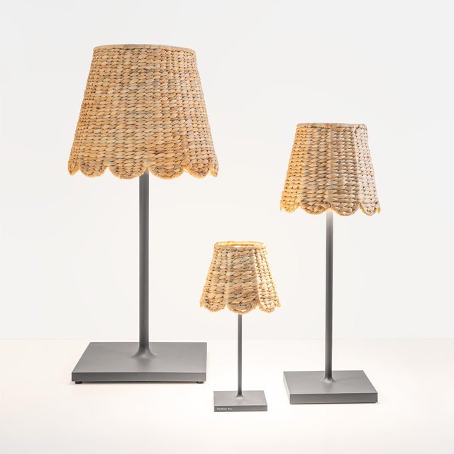 Tan Poldina Wicker Shade - For Poldina Pro and Poldina Mini - Scalloped Water Hyacinth For Sale - Image 8 of 8