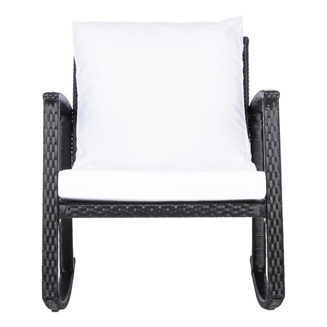 Daire Rocking Chair, Black/White Cushion For Sale