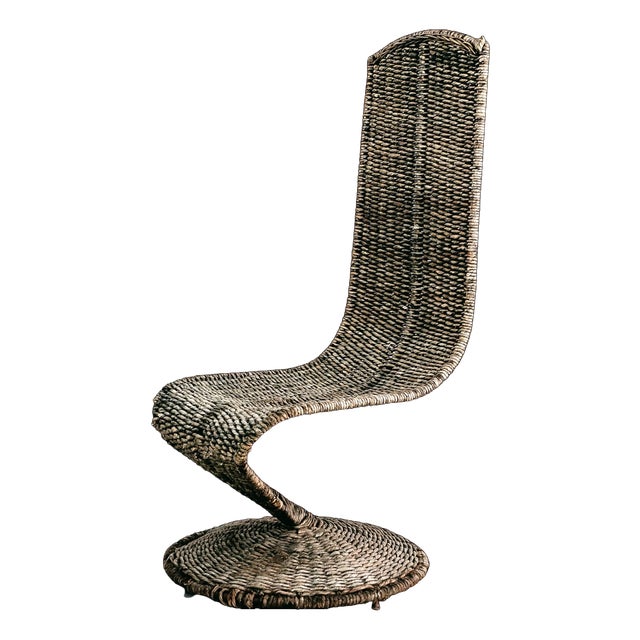 S Chair in Banana Leaf Rope by Marzio Cecchi for Studio Most, 1970s For Sale