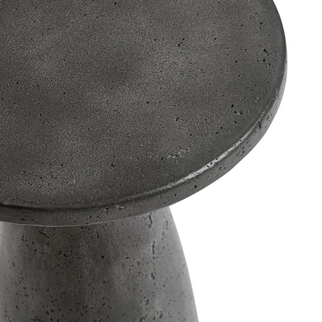 Contemporary Charcoal Hourglass Outdoor Side Table Tall For Sale - Image 3 of 9